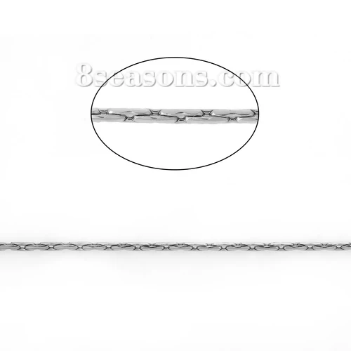 

1 M Stainless Steel Link Crimpable Chain Findings Silver Color 1x1mm