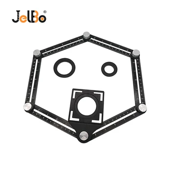 

JelBo Opening Locator Aluminum Alloy Six-Fold Ruler for Mud Tile Shop Paste Floor Tile Glass Vientiane Universal Hole Punch