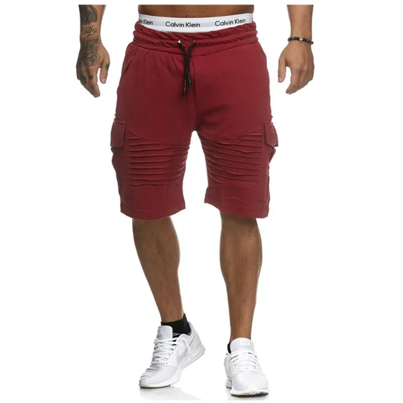 HoT Summer Jogger Sporting Thin Men Black Bodybuilding Short Pants Male Cotton Casual Black and White Hip-hop Shorts