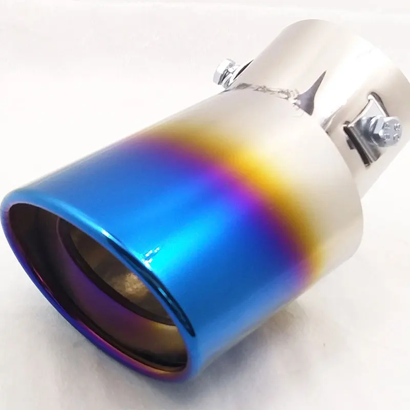 Car Vehicle Curved Tail Throat Rear Round Exhaust Pipe Muffler Tip Universal
