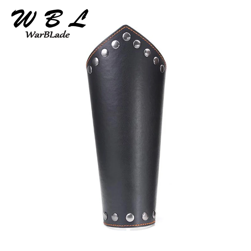 black WarBLade 1 шт., реквизит для косплея, широкие из искусственной кожи, Bracer, на шнуровке, Armor, манжета, веревка, стимпанк, средневековая гаунтлет, браслет, черный - Окраска металла: black