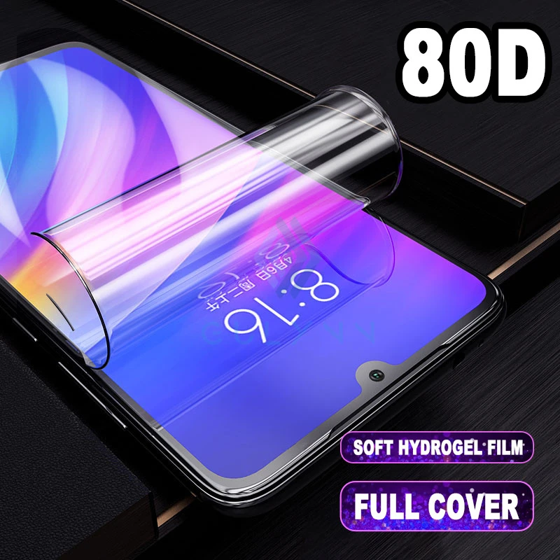 Гидрогелевая пленка 80D с полным покрытием для Xiaomi Redmi Note 9 5 6 7 8T 8 K20 K30 Pro Защита