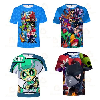 

Brawling Boys Girls 3D PRIMO MORTIS Short T-shirt Crow Spike Leon Shelly Tshirt Kids Game Anime Star Shirt Tops Birthday Gift
