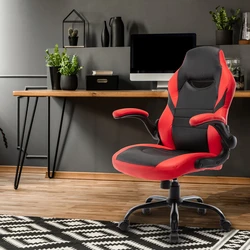 Chaise de bureau ergonomique en cuir PU, siège de Gaming à dossier haut, réglable, pivotant, pour ordinateur, Gaming, course, bureau 