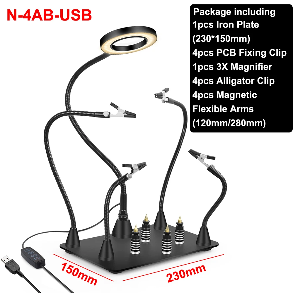 soldering stations NEWACALOX Strong Magnetic Base PCB Holder Third Hand Tool Welding Repair Tool Soldering Stand Heat Gun Bracket Helping Hands cheap stick welder Welding Equipment