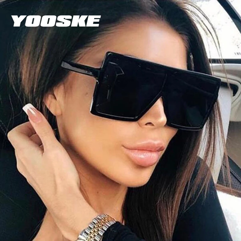 Солнцезащитные очки YOOSKE в квадратной оправе UV400 для мужчин и женщин темные