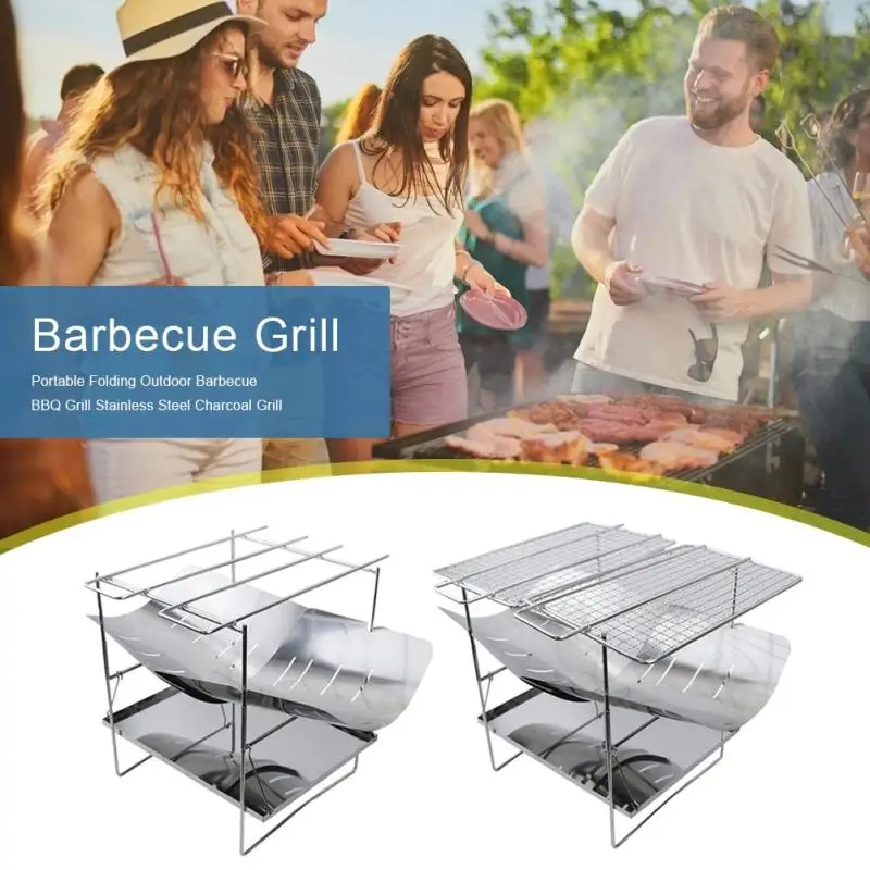 

Camping Supplies Folding Outdoor Tourism Camping Campfire Wood Fire Stove Portable Barbecue Grill Ultralight BBQ Cooking Stove