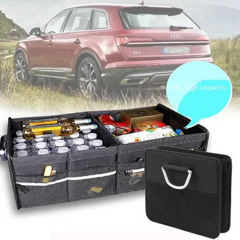 

60L Large Capacity Car Trunk Storage Box Foldable Car Item Storage Box Multi-Function Tail Box Organizer Car Tool Storage Bag