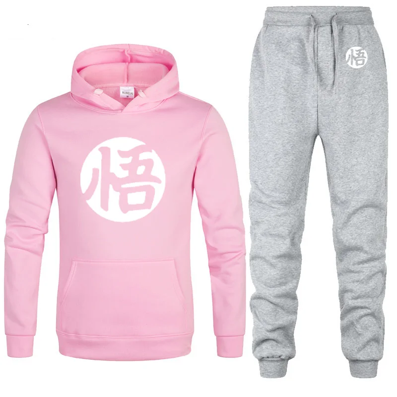 Anime Dragon Ball Z Goku Hoodies Men Casual Sweatshirt hip hop Harajuku Fleece Streetwear Men Hoodies Pants Suit 2Pcs