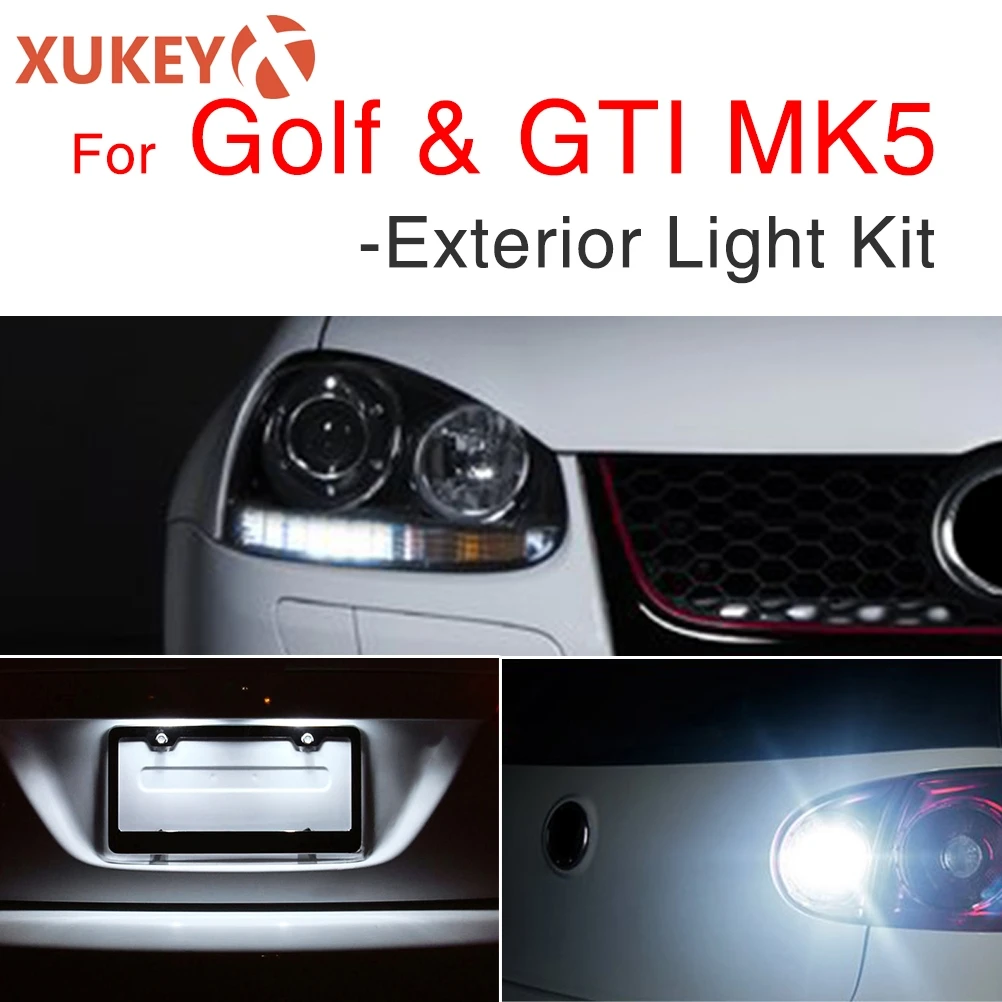Белая лампа заднего хода + парковочный свет лампы номерного знака для VW Golf 5 MK5 GTI