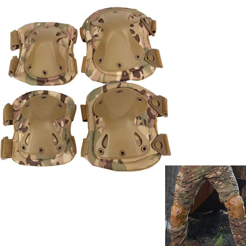 Tactical Military Elbow /& Knee Pads SWAT Airsoft Hunting Shooting CS Combat Set