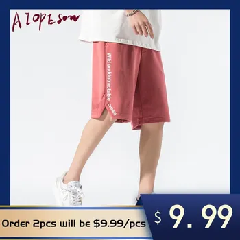 

AIOPESON Summer Shorts Mens Trend Letters Printed Contrast Stripes Pants Mens Fashion Street Hip Hop Pants Mens Casual Sports