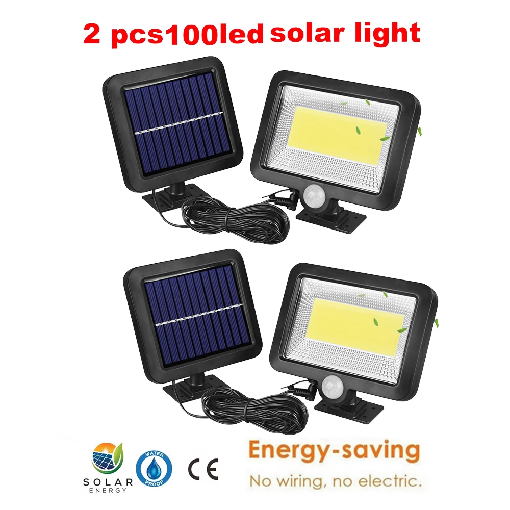

2/4pcs Solar Lights Outdoor 100/56/30 LED 3 Modes Motion Sensor Solar Wall Light with Remote Controller Waterproof Security Lamp