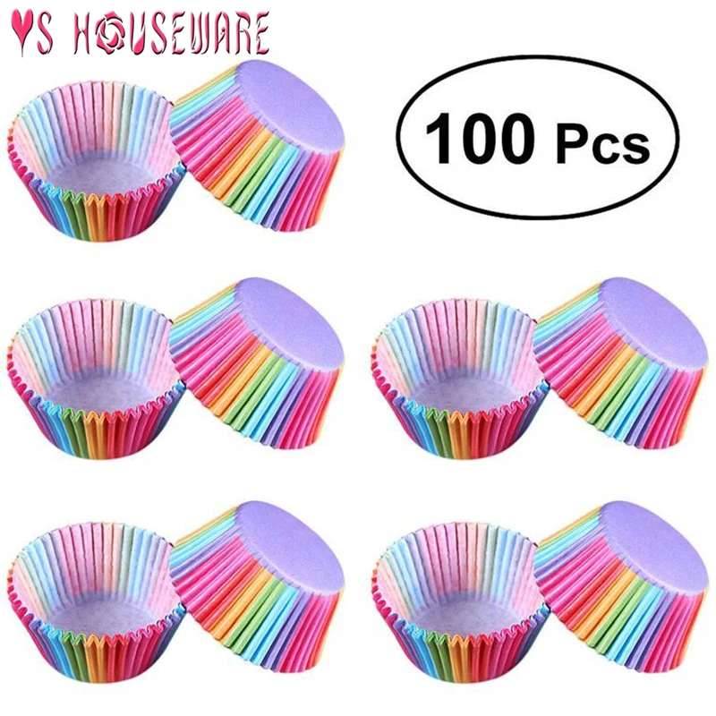 100PCS / set of color printing muffin cake form cupcake lined baking