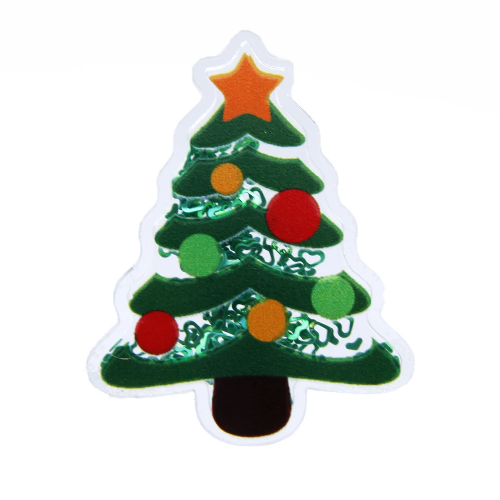 

David accessories 5pcs/lot Christmas Quicksand Shaker Transparent Plastic Resin with Colorful Sequins DIY Make Hair Clip,5Yc7970