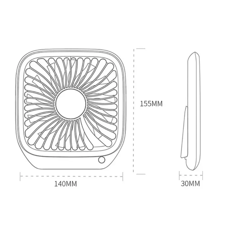 

Desk Mini USB Fan Ultra Silent Portable Cooling Fan Square Table Office Stand 13 Blades Wind Generator Electric Summer Fan G8TC