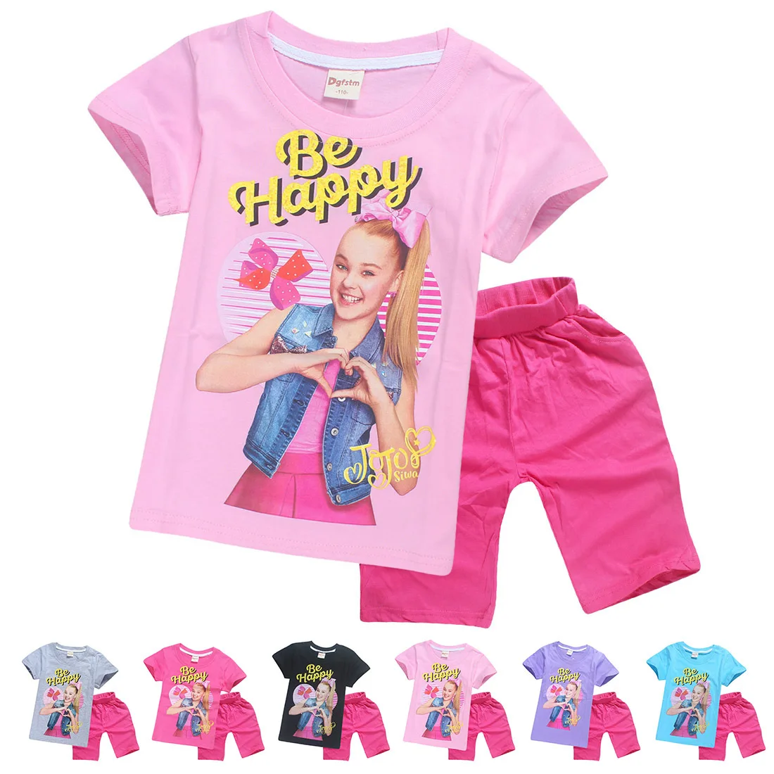 JOJO SIWA/ Детские футболки хлопковые футболки для маленьких девочек комплекты с короткими рукавами для мальчиков и девочек футболки Одежда для девочек 10-12 лет