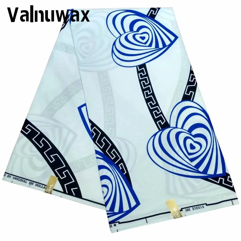 Роскошная африканская ткань настоящее вощеное модное платье белая с принтом Анкары 6 ярдов высокое качество