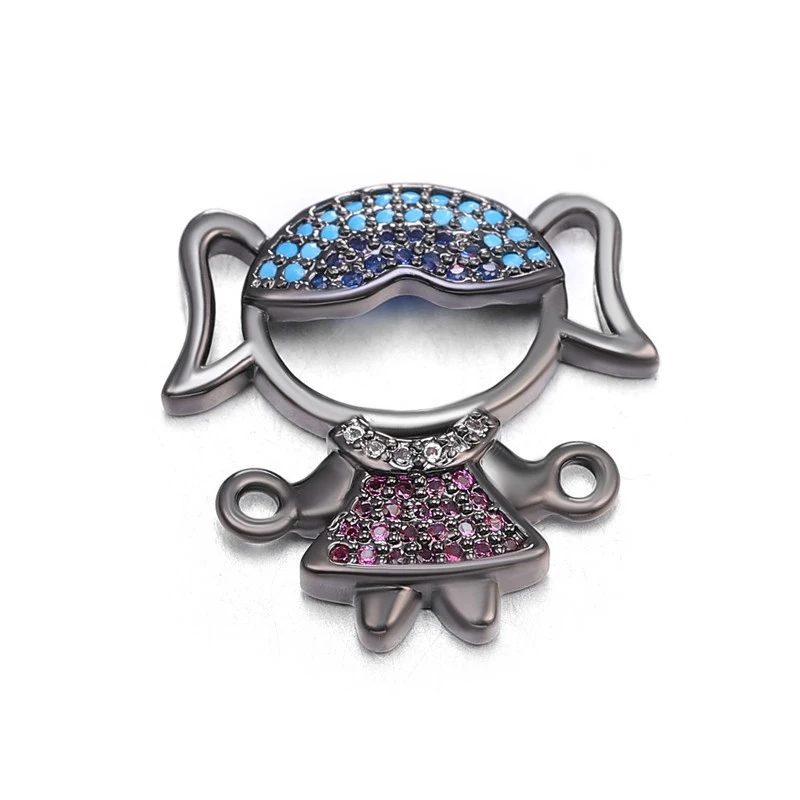 Metal Black Juya DIY Женские аксессуары, браслеты ручной работы Многоцветный мама мальчик девочка дочь Шарм Разъемы для дружбы ювелирных изделий - Color: Metal Black