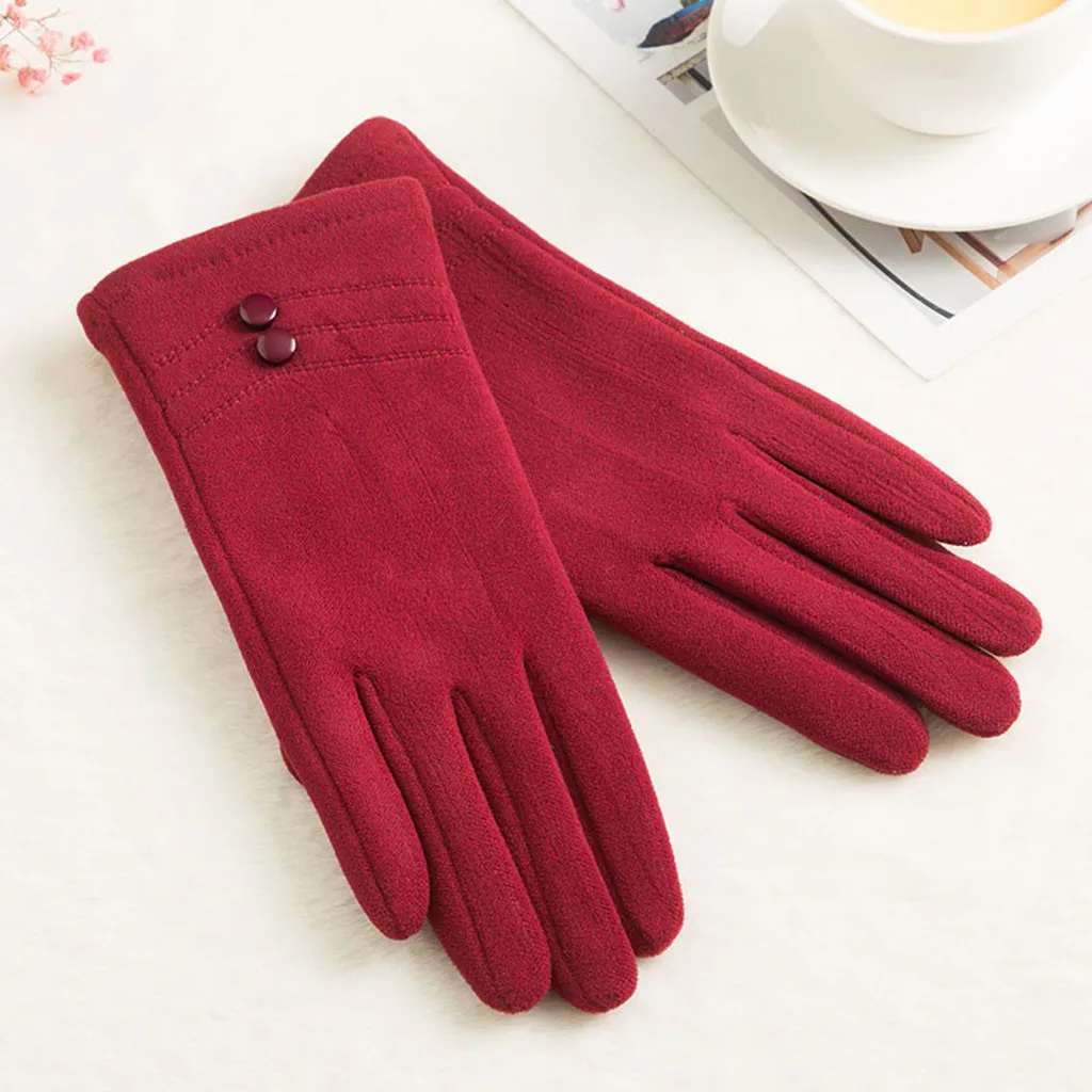 Gloves Womens Winter Warm Gloves Wrist Mittens Driving Ski Glove Fashion Elegant Vintage Women Gloves Перчатки Женские Перчатки