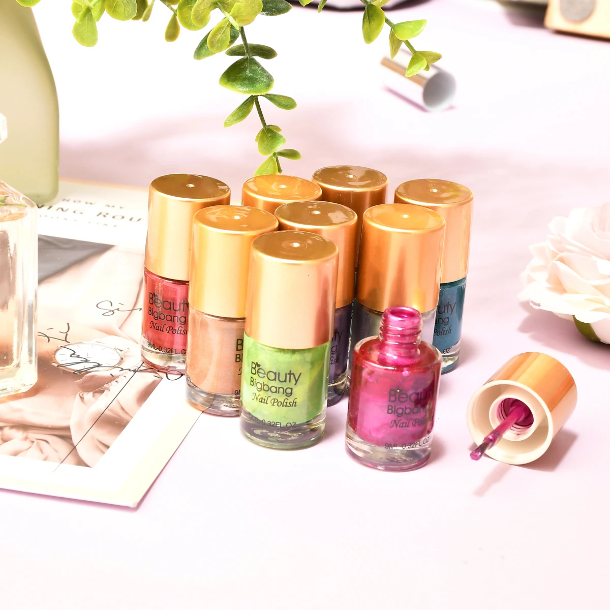 Beautybigbang лак для ногтей 9 мл зеркальный эффект металлический лак длительный серебряный цвет аксессуары для ногтей инструмент для накладывания лака для ногтей набор