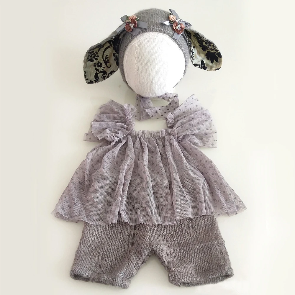 Don&Judy реквизит для новорожденных; одежда для малышей; шапка с ушками; комплект одежды; аксессуары для фотосессии