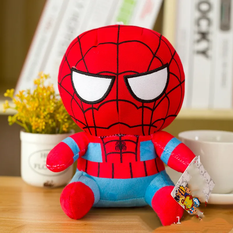 25 см Marvel мстители супергерой плюшевые игрушки куклы Капитан Америка, Железный человек Человек-паук Локи Тор Бэтмен плюшевые мягкие игрушки - Цвет: 2