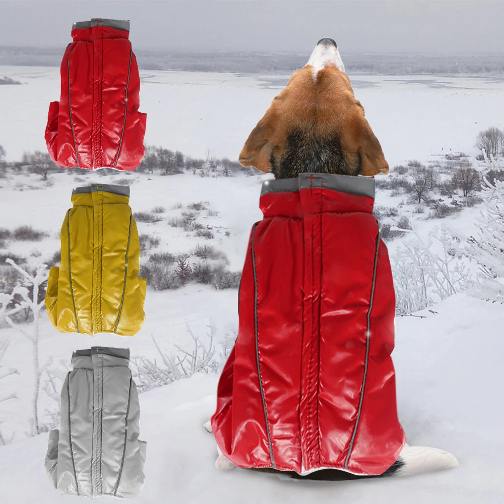 Одежда для собак для маленьких собак зимняя теплая водонепроницаемая куртка для питомцев комбинезон Светоотражающие зимние комбинезоны для питомцев для мальчиков и девочек