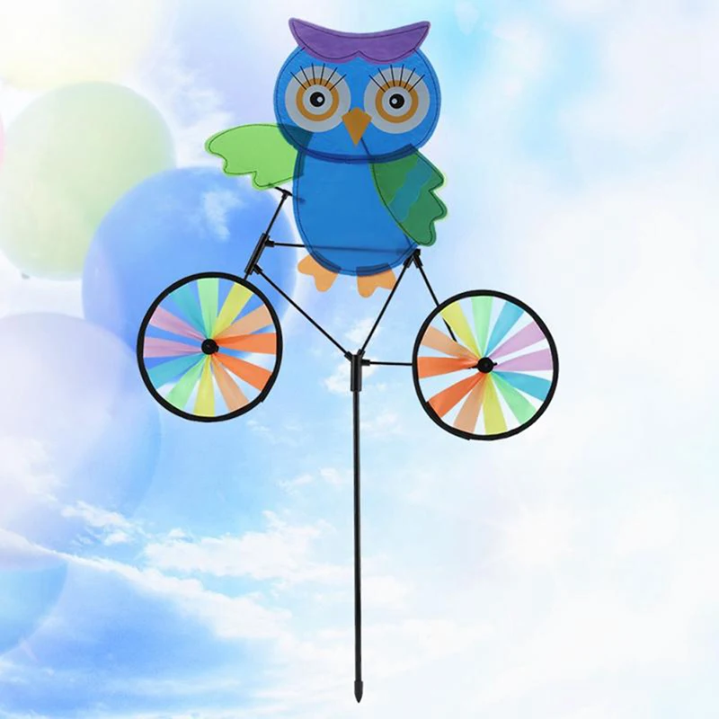 Милые 3D Животные Сова на велосипеде штифт ветряной мельницы Whirligig детские