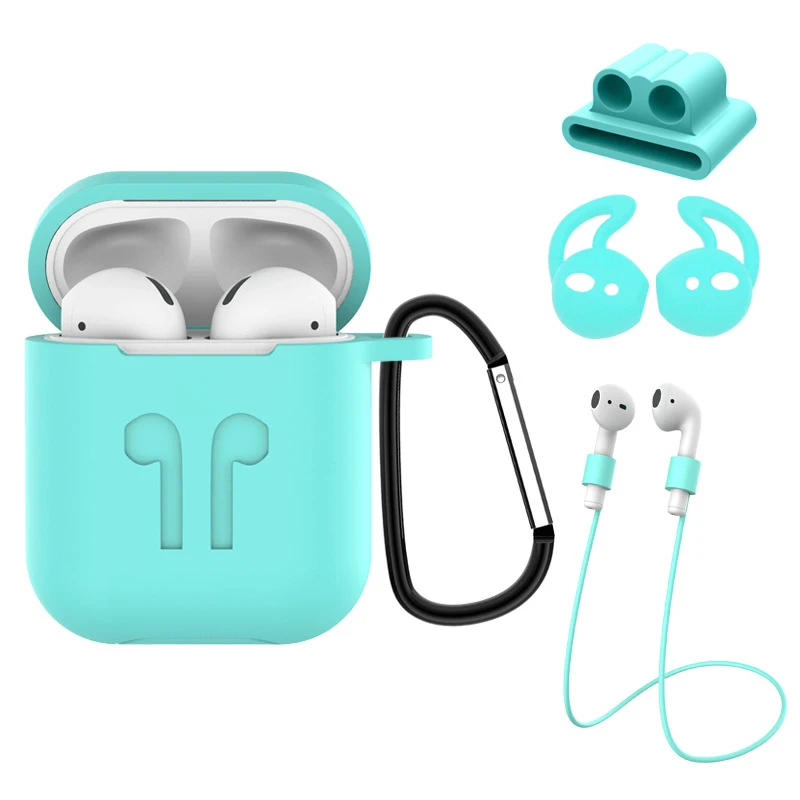 6 в i идеальный чехол для airpods 2 1 чехол противоударный для Apple Air pods 1 защитный чехол для наушников водонепроницаемый чехол s Аксессуары - Цвет: Mint Green Set