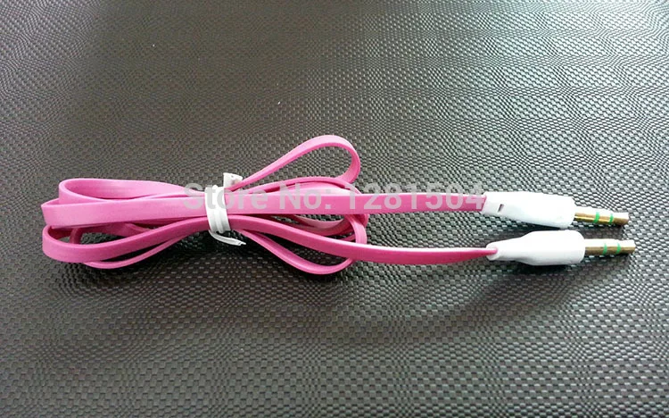 3 5mm to 3 5mm Colorful Noodle flat type Car Aux audio Cable Headphone Stereo Extended Cable for iphone Mobile phones 2000pcs