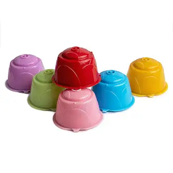 

1 Set of Reusable Coffee Capsule Coffee Tamper Filter Cup Compatible for Dolce Coffee Machine with Spoon Brush