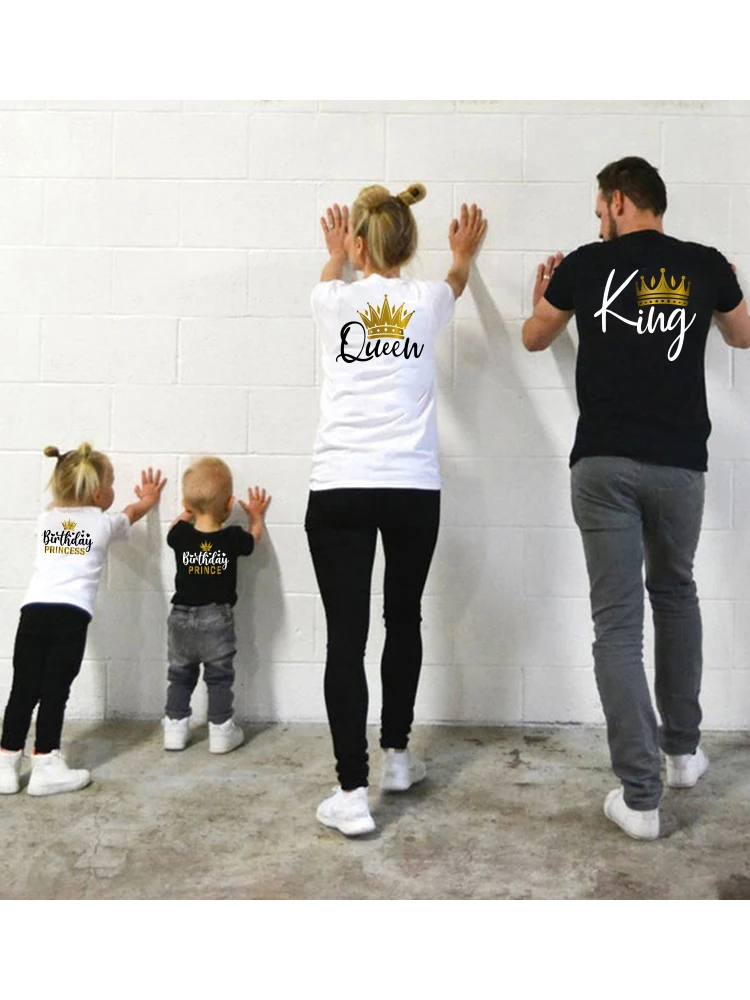Family Matching Clothes King Queen Prince Princess Fashion  Family Look Shirt Set Mother Dad Daughter Kid Family Matching Outfit