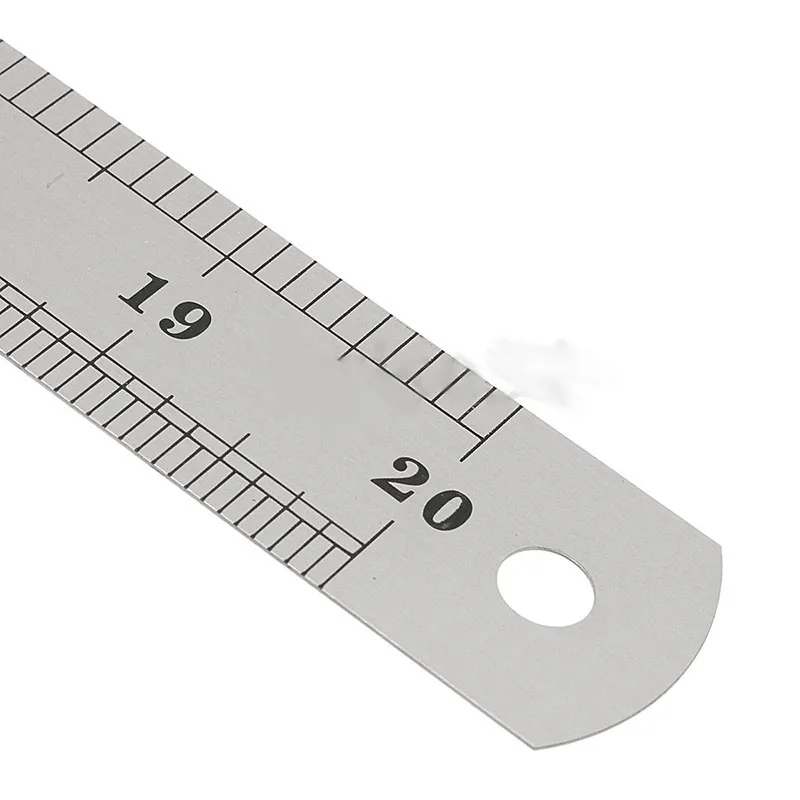 50cm Stainless Steel Metric Imperial Ruler Double Sided Straight Ruler Durable Student Used Light Weight Portable Measure Tool
