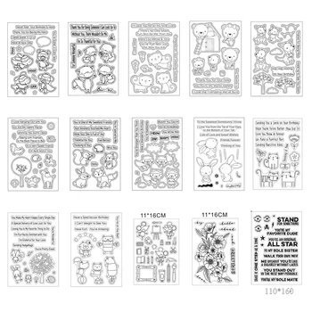 

2020 New Metal Cutting Dies and Scrapbooking For Paper Making Flower with Animals Embossing Frame Card Clear Stamps Set