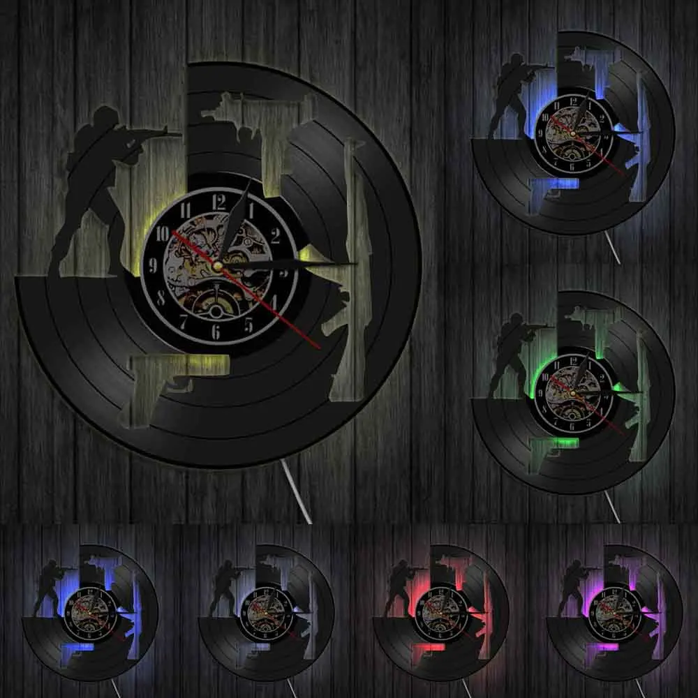 Обучающие солдаты виниловая пластина художественный Декор стрельба пистолет