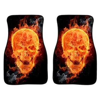 

Car universal floor mat waterproof Skull print Customizable patterns Car floor mats 2PCS