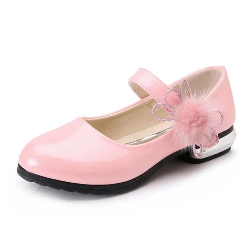 Weoneit/Коллекция года; детская обувь принцессы для девочек; туфли на низком каблуке; цвет красный, розовый, персиковый; милые свадебные туфли для студентов - Цвет: pink