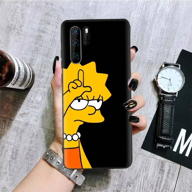 Funny Homer J Simpson Black Cover Phone Case For Huawei Mate 30 20 10 P30 P20 4