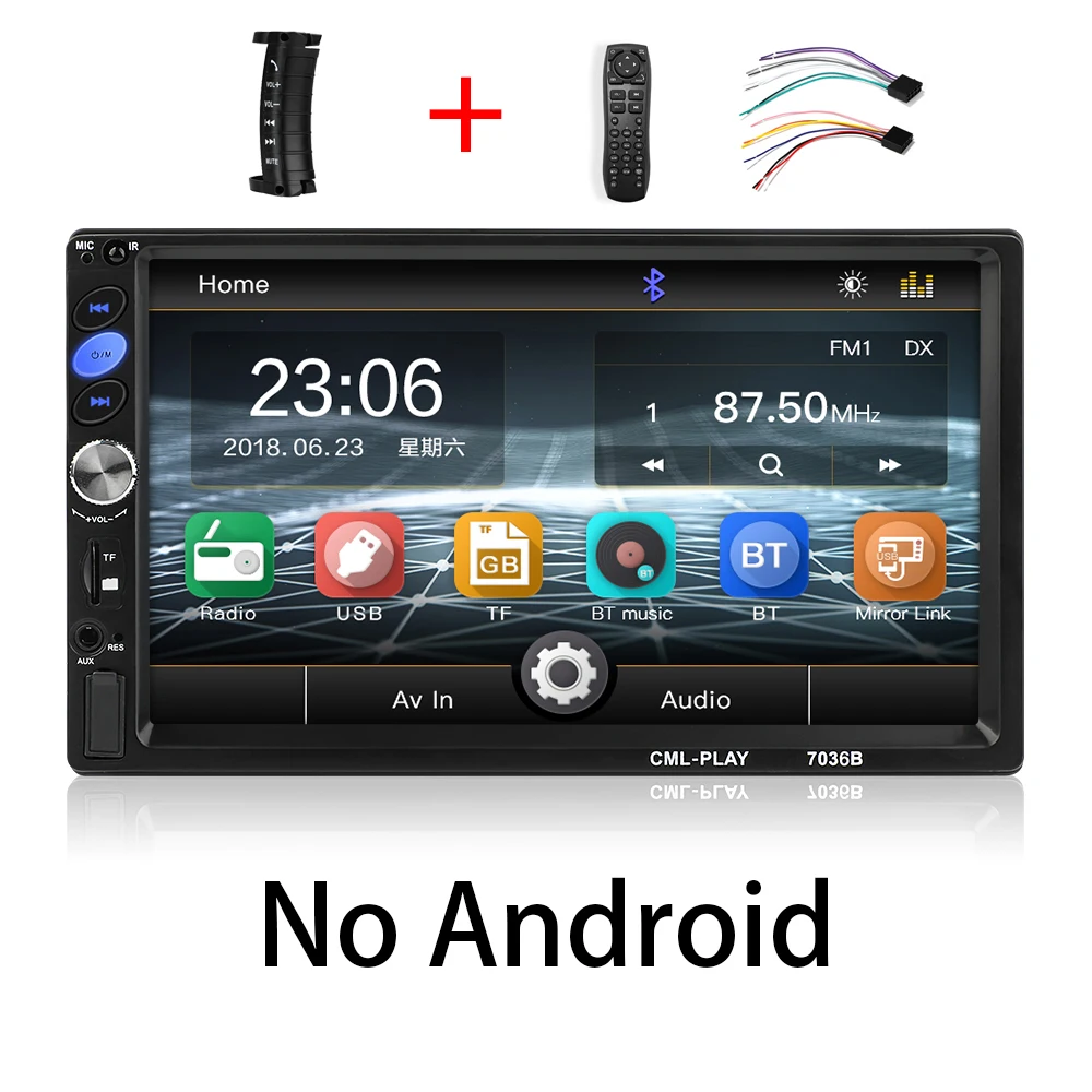 with steering wheel 2 Din автомагнитола Android 8,0 универсальный gps навигация Bluetooth Сенсорный экран Wifi автомобильный аудио стерео FM USB автомобильный мультимедийный MP5 - Цвет: with steering wheel