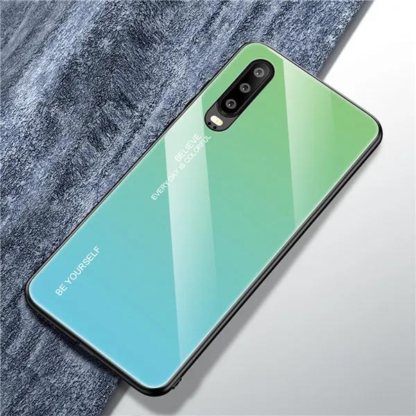 Градиент закаленное Стекло чехол для huawei P20 lite P30 Pro Коврики 20 Y6 Y9 P Smart крышка на Honor 20 8X 8A 10i 10 9 lite чехол - Цвет: 01