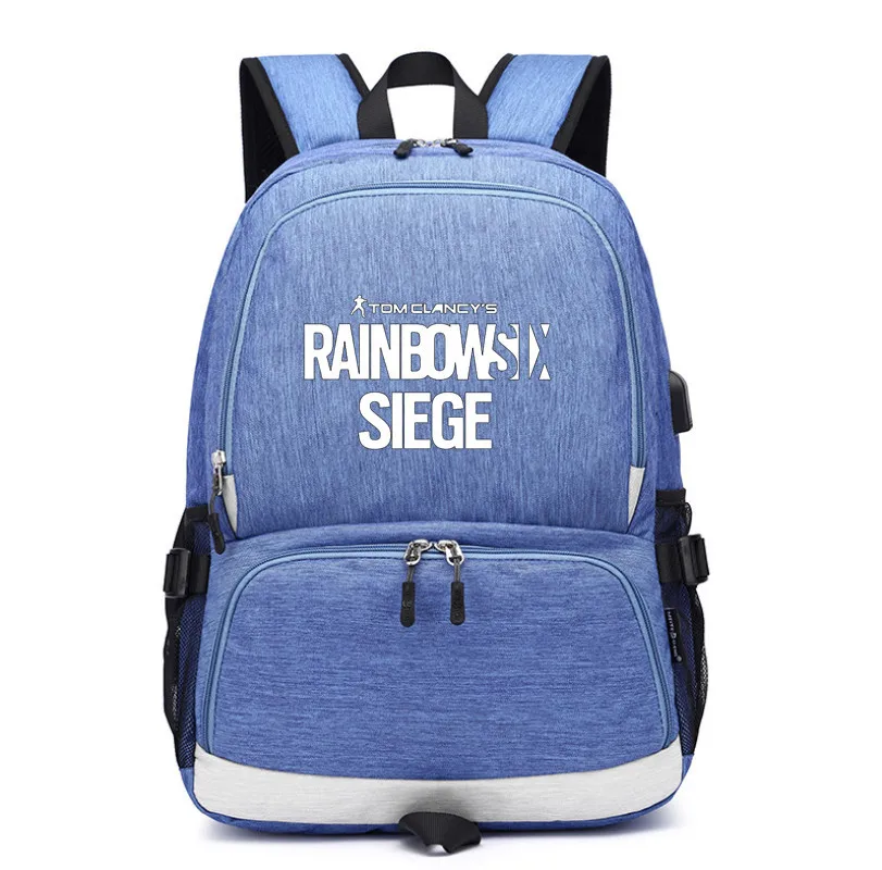 Rainbow Six Siege usb зарядка Школьная Сумка холщовый рюкзак сумки на плечо ноутбук дорожная сумка рюкзак для подростков - Цвет: 7