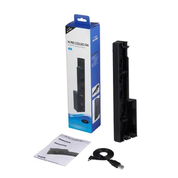 

5-Fan Game Console Cooling Fan Multifunctional External Black Super Turbo Temperature Control ABS With USB Cable For PS4 Pro