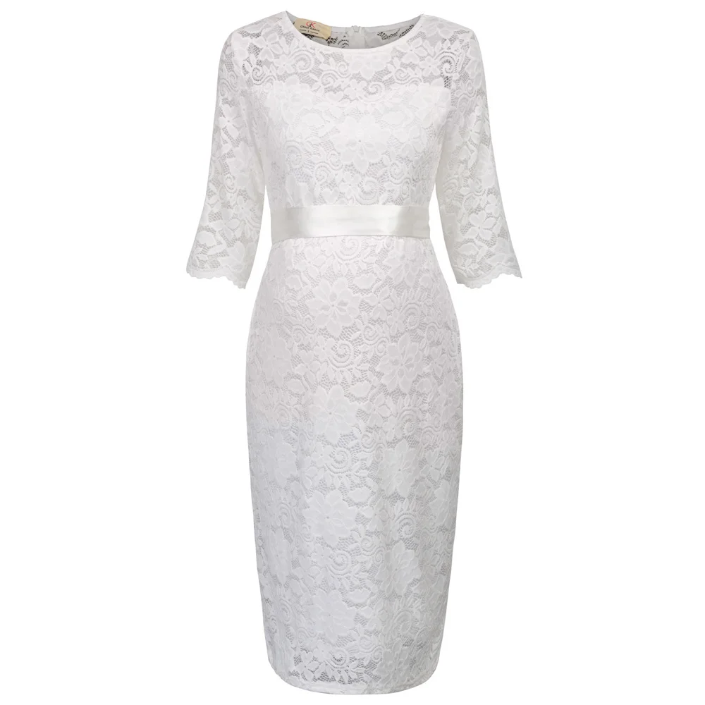 Ivory Grace Karin/кружевное платье для беременных женщин с коротким рукавом; Одежда для беременных; Необычные платья для фотосессии - Цвет: Ivory