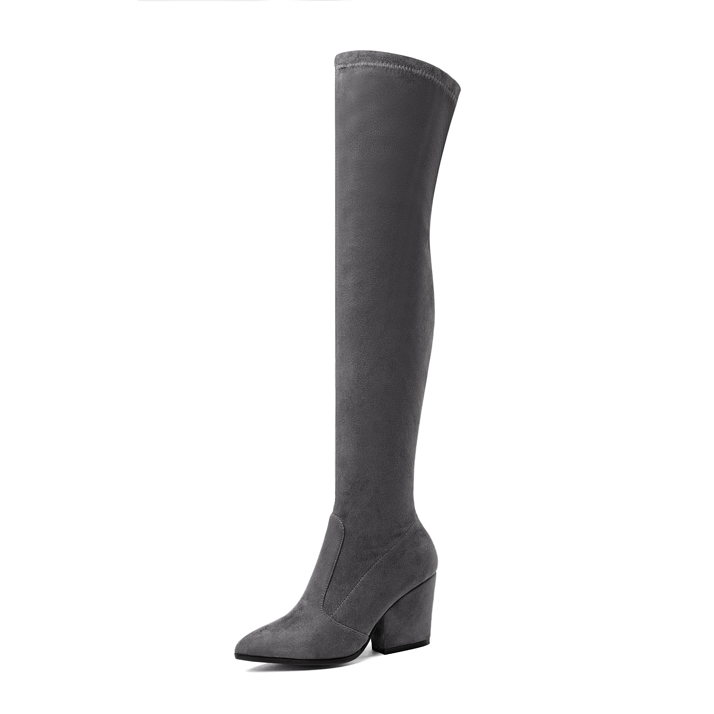 QUTAA 2021 Women Over The Knee High Boots Wedges Heels