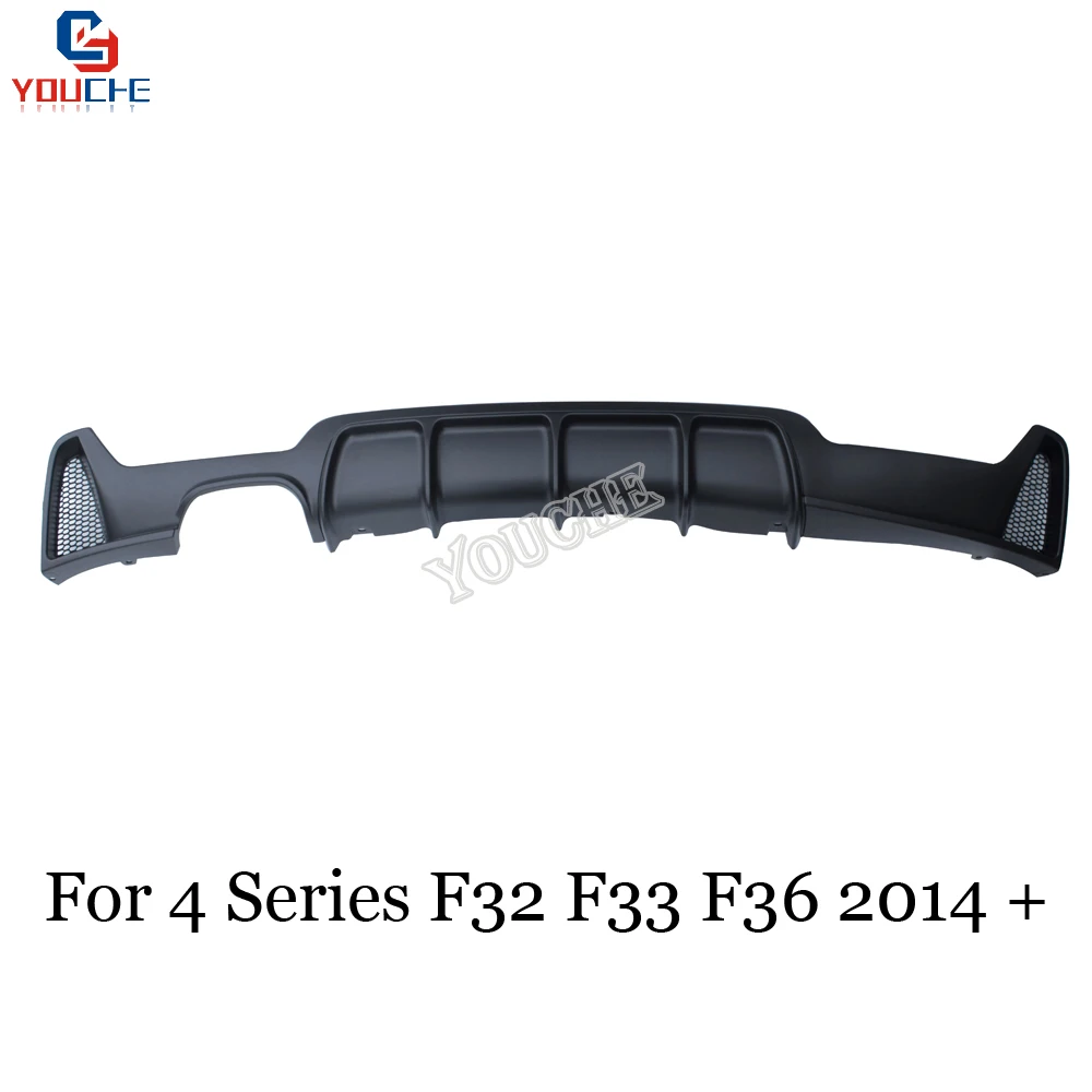 

F32 Rear Bumper Diffuser Matte Black Rear Lip Spoiler Splitter for BMW 4 Series F32 F33 F36 with M package 418i 420i 430i 2014 +