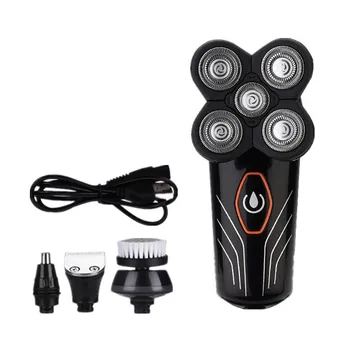 

Electric Shaver 5 Heads Floating Blade Razor Men Beard Trimmer Bald Head Shaver Waterproof Washable Rechargeable Hair Clipper