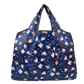

With Shoulder Straps Shopping Bag Reusable Recycling Portable Foldable Large Capacity Digital Print Eco Friendly Strong Bearing