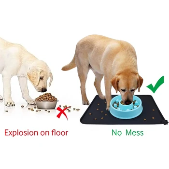 

47x30cm NEW Silicone Waterproof Food Pads Anti-slip Dogs Cats Placemat Feeding Pet puppy Mat Food Pad Bowl Drinking Mats