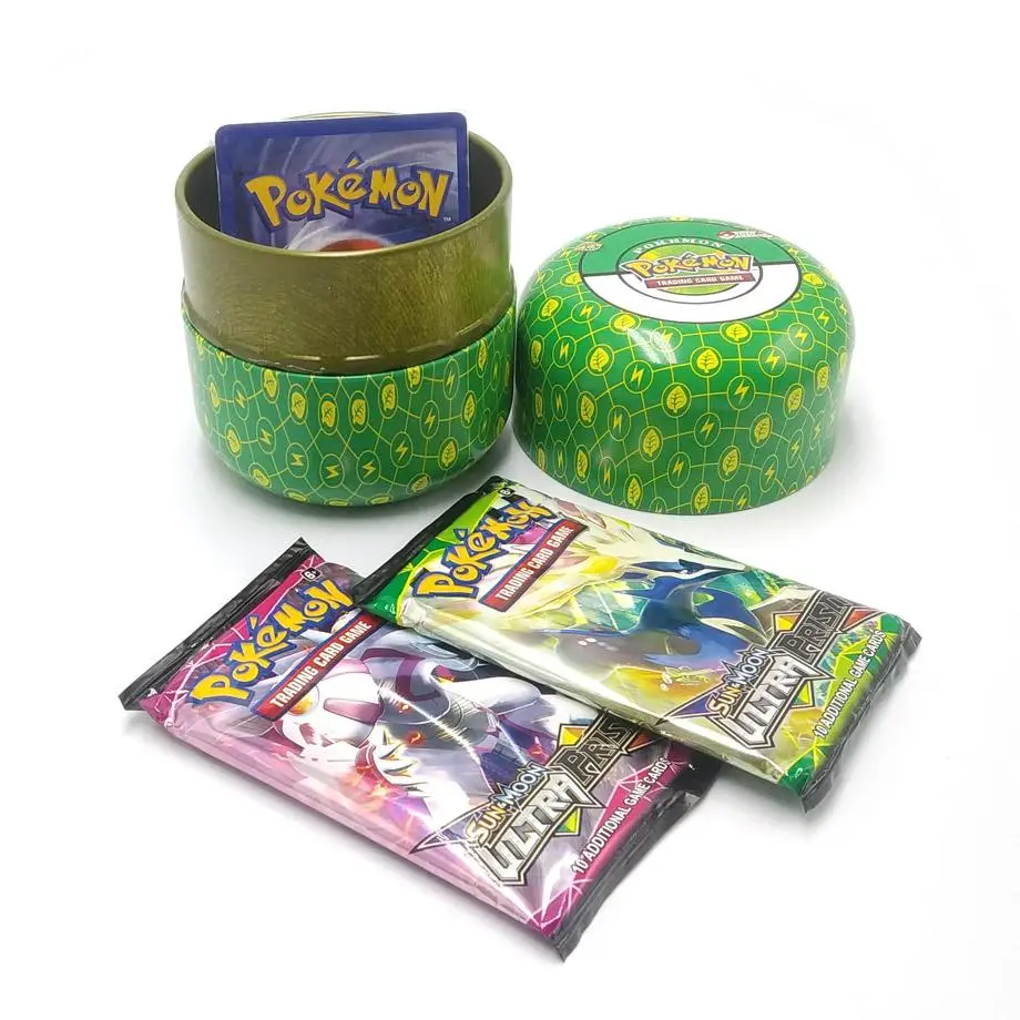 76 шт./компл. Pokemon жестяная коробка TAKARA TOMY боевые игрушки хобби Коллекционные вещи игра Коллекция аниме-открытки для детей